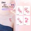Tatuaje Adhesivo Temporal Color Flor de Cerezo Rosa Clavícula Impermeable Estilo Femenino Larga Duración Cubre Cicatriz Muñeca Bonito Mini Adhesivo