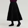 Falda Larga de Invierno para Niñas Pudding Haru 2025 Otoño e Invierno Nueva Falda Plisada con Textura de Terciopelo para Niños