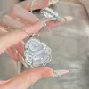 Ágata de Gelo Branca Natural Pingente de Buda de Gelo de Alta Qualidade Colar de Jade Banhado a Prata Corrente de Pingente de Buda Maitreya da Moda