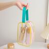 Nova Bolsa Transparente de PVC 2026 para Meninas, Necessaire Simples Color Block, Bolsa de Armazenamento Diversos, Estojo Escolar para Mulheres