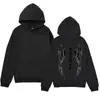 Sudadera con capucha de diseño de marca de moda con estampado de alas es simple y versátil