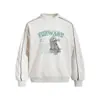 Moletom Capuz Acolchoado Redondo Estilo Americano com Estampa de Sombra Letra Homem Primavera e Outono Casual Solto Pulôver Roupa Esportiva Tendência de Rua Masculina