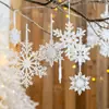 Flocos de Neve de Natal Flocos de Neve de Árvore de Natal Flocos de Neve Acrílicos Transparentes Flocos de Neve Dourados Pingentes de Decoração de Janela