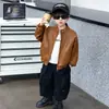 Chaqueta de Cuero para Niños Otoño Nuevo Estilo 2026 Chaqueta de Cuero de Moda Genial para Niños Estilo Primavera y Otoño Top Versátil