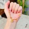 Joyería de oro Jin Yan con pulsera de oro tuo con patrón de martillo de oro de arena para mujer, nueva pulsera de oro roto antiguo de alta calidad para novia