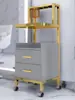 Gabinete de Herramientas para Barbería, Estación con Espejo para Salón de Peluquería, Gabinete para Cortar el Cabello, Carrito para Salón de Belleza, Estante de Almacenamiento para Secador de Pelo Dedicado para Salón de Peluquería