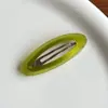 Presilha de Cabelo Oval Oca de Acetato para Franja, Presilha Lateral, Simples com Etiqueta Dourada, Acessório de Cabelo de Luxo para Mulheres