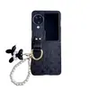Padrão de couro adequado para capa de celular oppofindn2flip impressão em couro Find N3Flip marca de moda anel transversal