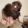 Presilha de tubarão 2026 novo modelo, presilha de cabelo elegante com laço floral para mulheres, presilha de cabelo para coque outono e inverno, acessório de cabelo
