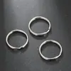 Nuevo anillo de llavero metálico que conserva el color, anillo liso de doble capa, accesorios para llavero, anillo anti-pérdida de llaves, accesorios en stock