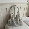 Nova bolsa de lona com estampa de estrelas 2026, bolsa de ombro de grande capacidade estilo coreano, bolsa casual para estudantes para a escola
