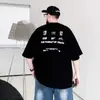 Camiseta de Verano Holgada de Manga Corta para Hombre Marca de Moda Americana Diseño Sencillo Casual Versátil Algodón Puro Cuello Redondo Top de Media Manga