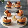Sofás e Cadeiras de Lobby de Hotel de Luxo Leve, Cabines de Recepção para Área de Descanso de Negócios, Conjuntos de Mesa e Cadeiras para Recepção e Negociação de Escritório de Vendas