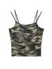 2025 nuevo estilo top de tubo elástico de camuflaje con pedrería retro americano chica popular hermoso espalda usar chaleco corto pequeño envoltorio para el pecho