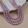 Cuentas Sueltas de Perlas de Vidrio de Alta Gama 3-12mm Perla Púrpura Material para Abalorios Hecho a Mano DIY Joyería Collar Semiterminado