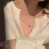 Collar Doble Anillo Entrelazado para Mujer Diseño de Nicho Sentido de la Moda Cadena para Clavícula Estilo Frío Ins Elegante Simple Lujo Ligero
