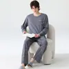 Pijama de Hombre 100% Algodón 2026 Estilo Nuevo para Primavera y Otoño Desgastable Casual Holgado Cómodo Algodón Puro Manga Larga Ropa de Casa para Hombre