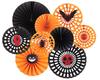 Decoração de festa de Halloween laranja preto teia de aranha pendurado ventilador de papel toalha ventilador de papel para festa de casamento de aniversário