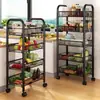 Estantería con Ruedas de Piso Multicapa para Dormitorio, Baño, Bebé, Cocina, Estante Desmontable para Snacks