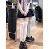 Calcetines Largos hasta la Rodilla Uniforme JK, Adelgazantes por Compresión, Calcetines Largos Negros de Seda No Transparentes para Muslo, Estilo Delgado de Verano 80D Puro Deseo