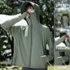 Roupa de Proteção Solar para Mulheres 2026 Novo Estilo Seda de Gelo Fio Original Anti-UV Fina Respirável Roupa Externa Aba Larga Jaqueta Solta