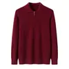 Suéter de Cachemir Puro 2026 Otoño e Invierno Cuello Polo Suéter Básico para Hombres de Mediana Edad Casual de Negocios Jersey Venta al por Mayor Transfronteriza