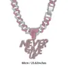 Hip-Hop para Mujer Nunca Te Rindas Collar de Dos Colores Nunca Te Rindas Accesorios de Moda Geniales Joyería de Venta Caliente Transfronteriza