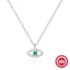 Collar de plata de ley S925 clásico más vendido Ojo del Diablo con diamantes para mujer, cadena para clavícula creativa de ojo transfronteriza europea y americana INS