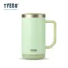 TYESO/Taishuo Taza de Café con Base de Corcho de Roble Taza para Coche Taza Recta Termo de Acero Inoxidable 304