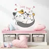 Zn3089C Gatinho Fofo de Desenho Animado Adesivos de Porta Autoadesivos Adesivos de Parede Sala de Estar Quarto Decoração de Fundo de Parede Adesivos