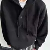 Suéter de Punto con Capucha Cross-Border Cleanfit para Hombre, Estilo Perezoso Holgado de Otoño e Invierno Chaqueta Superior de Media Botonadura