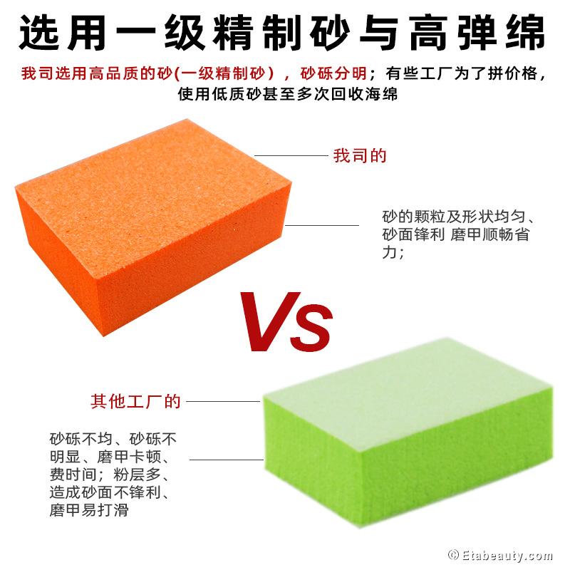 指甲锉抛光，两面打磨修型搓条，海绵块美甲
