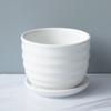 Vaso de cerâmica Vaso de porcelana branca Dehua vaso para suculentas vaso de flores em vaso pequeno suporte para flores vaso listrado branco puro fornecimento direto da fábrica
