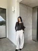 Suéter de Lana con Solapa Contrastante Estilo Coreano Otoño Temprano para Mujer 2025 Guangzhou 13 Líneas Nuevo Normcore Versátil 50202