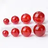 Ágata Roja Natural Grado A Cuentas Sueltas Pulsera DIY Hecha a Mano Cuentas Redondas Rojas Transparentes Accesorios para Joyería Directo del Fabricante