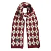Bufanda roja de invierno para mujer, de alta gama, combinable con todo, a cuadros, regalo de Navidad, cumpleaños, regalo de Año Nuevo, bufanda de lana tejida.