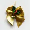 Suministro Directo de Fábrica, Gran Cantidad y Excelente Precio, Decoración Navideña Color Sólido Poliéster Cuadros con Cascabeles y Adornos de Moño Navideño