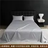 Sábana de Cama de Algodón de Fibra Larga de Alta Densidad Grado A de Doble Hilo, 100 Piezas Sábana de Satén de Algodón Puro para Dormir Desnudo, Adecuada para Camas Individuales o Dobles