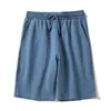 Shorts de Terry Pesado Shorts de Algodão Puro Unissex Terry Solto Cintura com Cordão Calças Esportivas para Academia