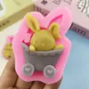 Molde de silicona con forma de tren de conejo, resistente a altas temperaturas, molde artesanal, apto para uso alimentario. Molde para fondant, chocolate y yeso.