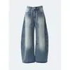 Jeans de Pierna Ancha Relajados de Cintura Alta con Talle Alto para Mujer, Estilo Americano de Verano, Diseño Retro, Pantalones Mopa