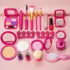 Novos brinquedos de cosméticos de simulação para crianças, meninas, batom sem pigmento, esmalte de unha, adereços, caixa de maquiagem incolor, conjunto
