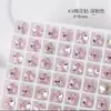 Arte de Uñas Punta Inferior Corazón Torcido Joyería de Diamantes Super Brillante Lujo Cristal Corazón de Melocotón Hacha Diamante Grande Rosa Decoración de Uñas Diamante de Amor