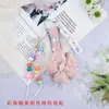 Criativo Novo Fofo Tecido Colorido Flor Resina Corrente Pingente Chaveiro Versátil Decoração Pendurada Acessório para Bolsa de Celular