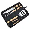 Conjunto de ferramentas de churrasco com cabo de madeira River fabricantes de e-commerce transfronteiriço fornecem churrasco com cabo de madeira AÇO INOXIDÁVEL FERRAMENTA DE CHURRASCO