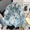 Chaqueta Casual Jacquard con Pintura al Óleo de Flores Estampado Completo Estilo Americano para Hombre Calle Hip-hop Nicho Marca de Moda de Gama Alta Planky Hermoso Top