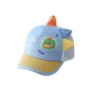 Gorra de Béisbol de Dibujos Animados de Dinosaurio para Bebé de Verano, Gorra Transpirable de Malla Fina con Protección Solar para Niños y Niñas, Gorra Versátil de Moda