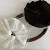 Goma para el pelo de malla plisada con encaje estilo coreano, con un ambiente sofisticado y atmosférico, Goma para coleta baja, Cuerda para el pelo de tela simple con diseño floral