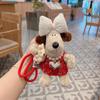 Nuevo Vestido de Lana Perro Gordo Peludo Llavero para Coche Conejo de Dibujos Animados Perro Chef Muñeco Colgante para Bolso