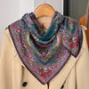 Estilo Étnico Gris Delgado Similar a la Seda Bufanda Cuadrada Pequeña de 70 Bufanda de Lino y Seda para Mujer Primavera y Otoño Hombro Caído Regalos para Madre